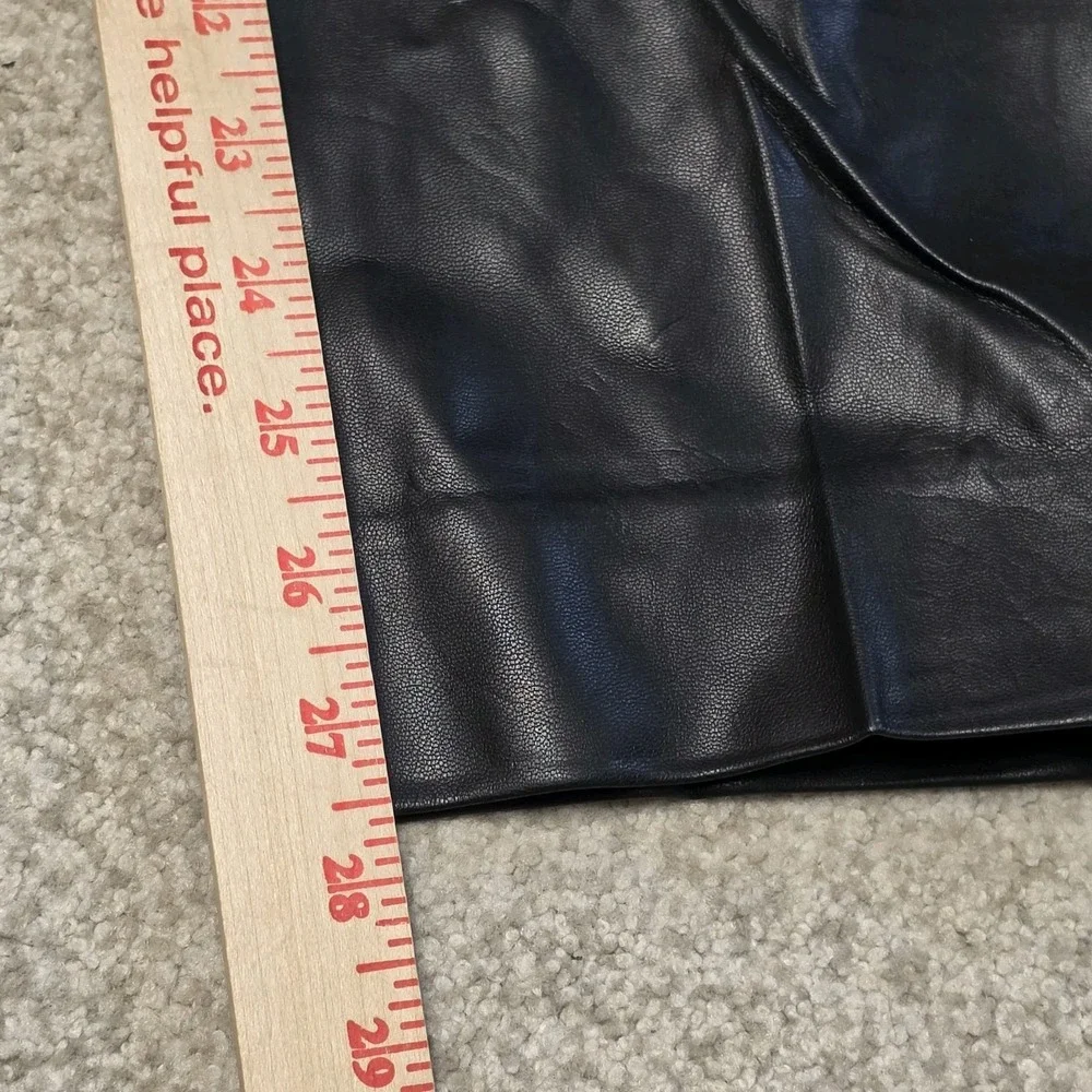 J.Crew Kate Straight Leg Faux Leather Pants Black Sz 6 Stretch BU141 $148 Vegan
